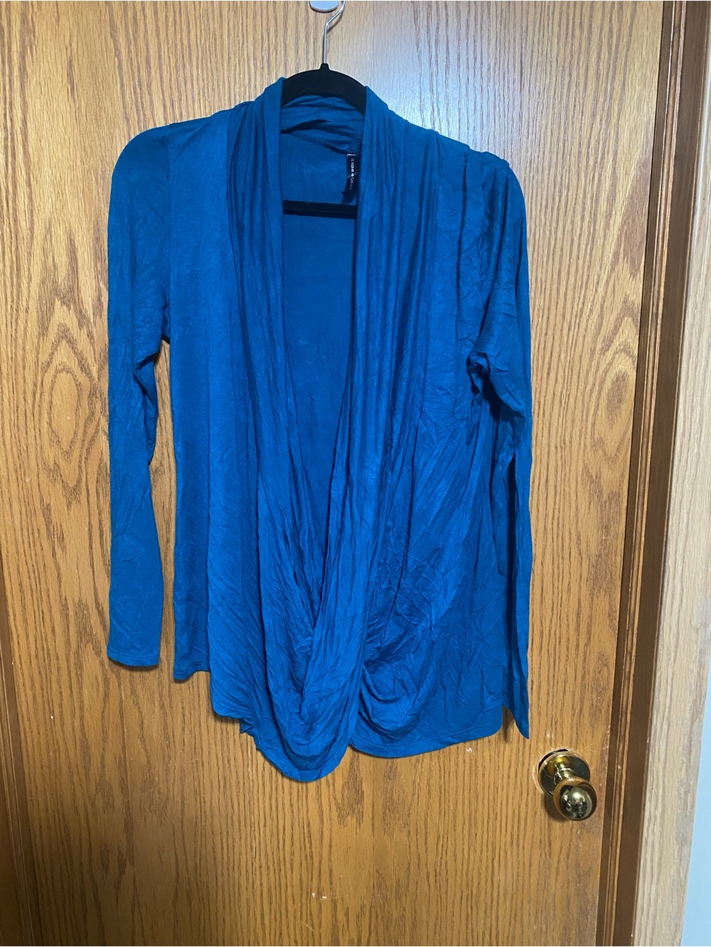 Drape Front Lightweight Cardigan - teal